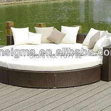 Высокое Качество секционные круглый ротанга круглая кровать