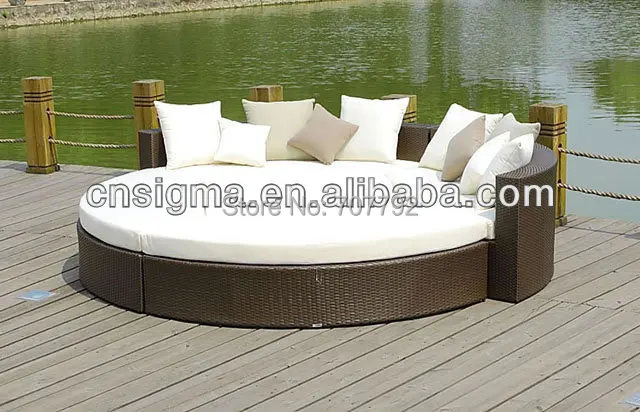 High Quality Sectional Round Rattan Outdoor Bed Round Rattan Outdoor Bed