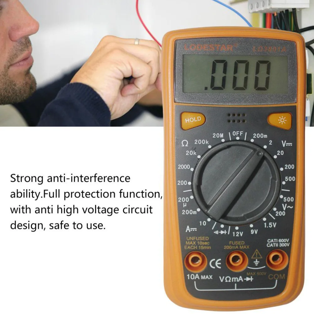 multimeter LODESTAR Digital MultiMeter LED Backlight LCD Display