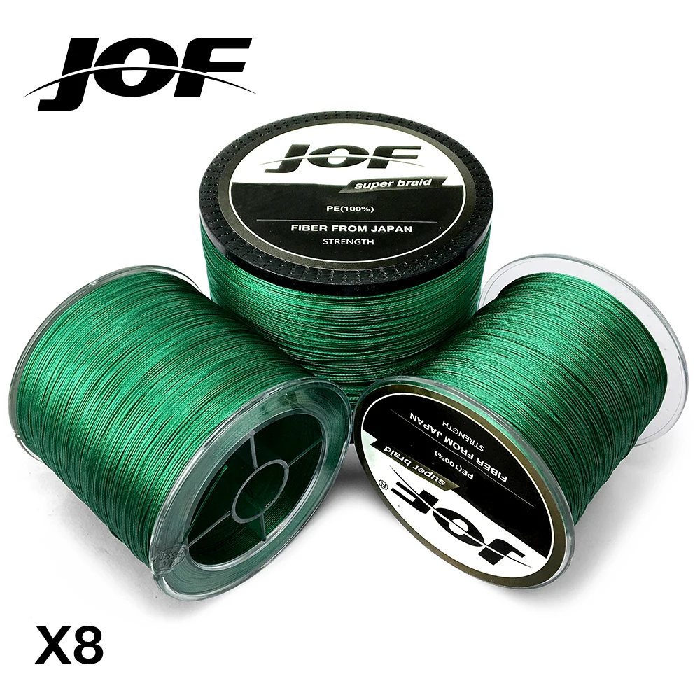 JOF плетеная леска для морской рыбалки 8 нитей зеленая 100 м 150 300 500 1000 100% PE | Спорт и