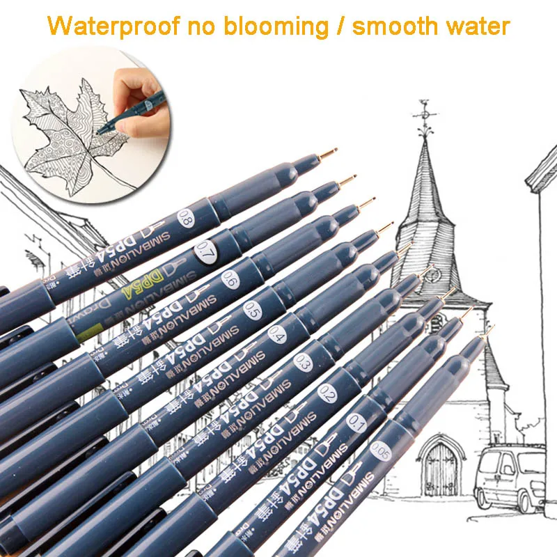 9 шт./компл. маркеры эскиза ручка микрон Neelde ручка для рисования водонепроницаемый пигмент тонкая линия Маркеры Ручка для манги аниме художественные принадлежности