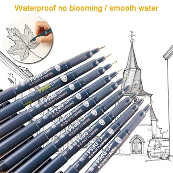 

9pcs/set Sketch Markers Pen Micron Neelde Drawing Pen Waterproof Pigment Fine Line Markers Pen For Manga Anime Art Supplies
