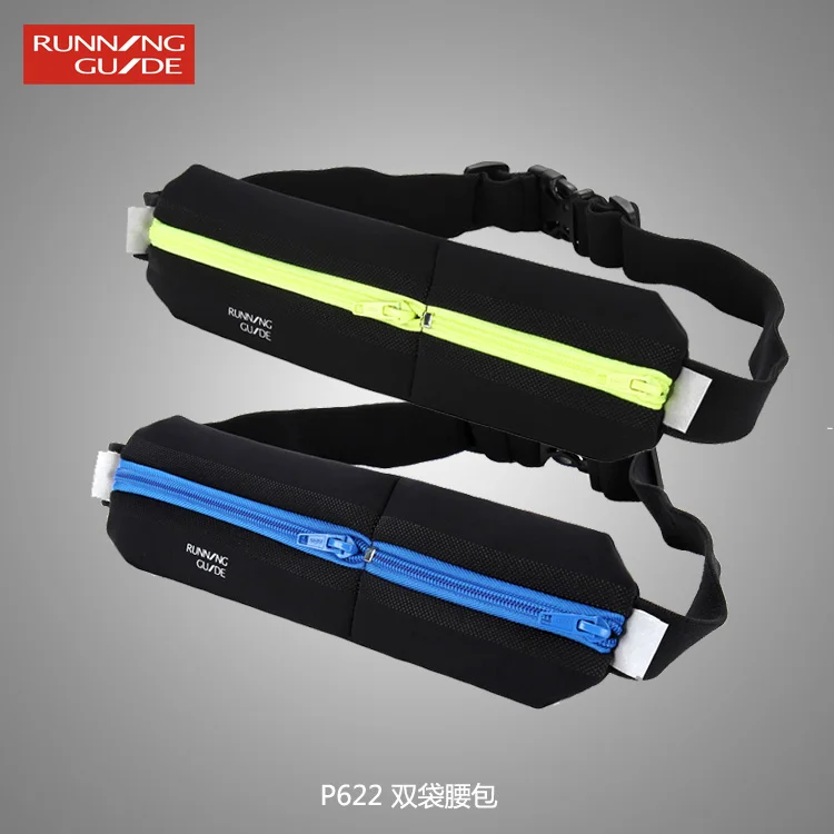 double zipper neoprene fabric running elastic belt sports fitness