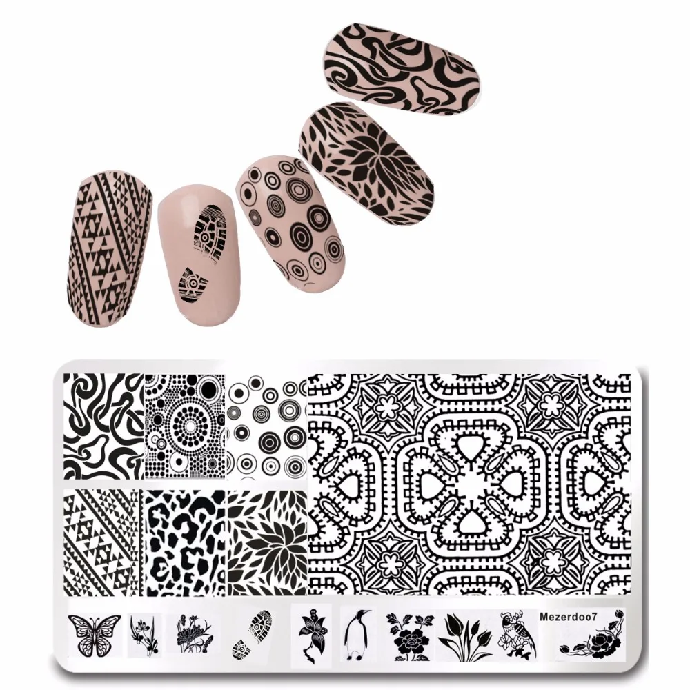 

1Pc Various Arabesque Geometric Patterns Nail Art Stamp Template Image Penguin Soles Design Nail Stamping Plate Mezerdoo7