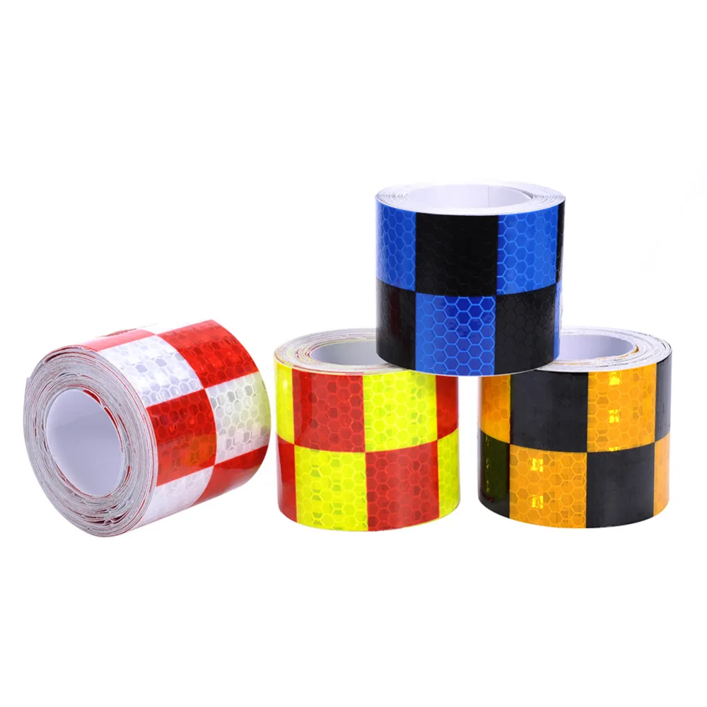 

5cmx4m PVC Automobile Luminous Strip Fluorescent Reflective Sticker Car and Motorcyle Decoration Stickers Crystal Color Grid