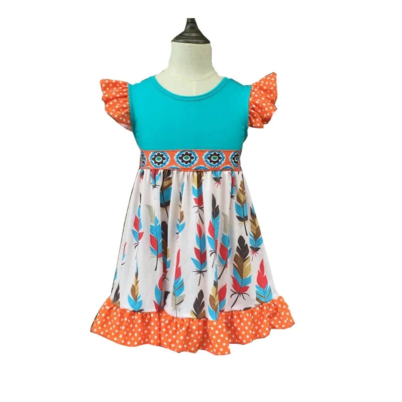 

high quality cotton boutique fall and winter baby girl dress thankgiving kids clothing