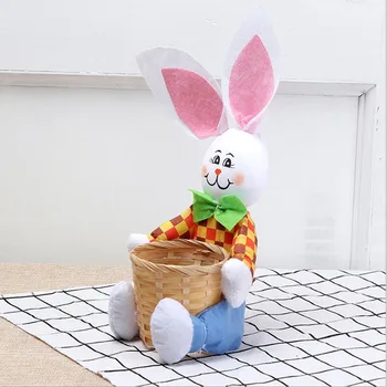 

Easter Party Supplies Home Decor Mini Lovely Cartoon Rabbit Bunny Easter Basket Candy Storage Basket Portable Food Storage Bag