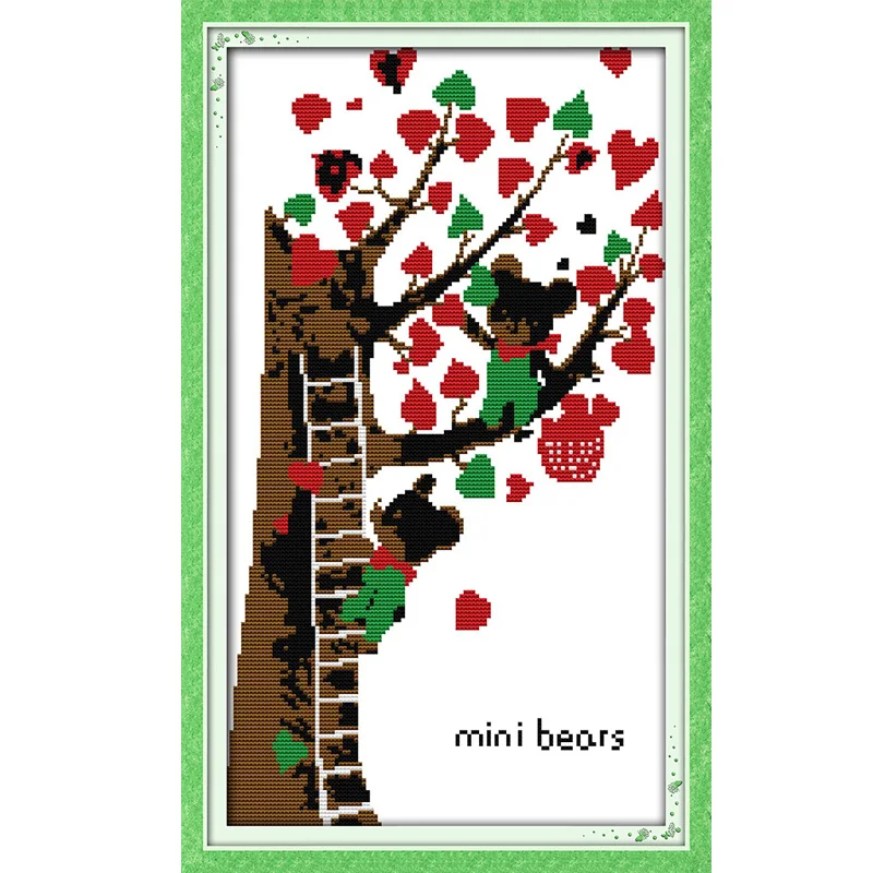 

Mini Bear DMC DIY 11CT 14CT Counted Embroidery Cross Stitch Kits For Needlework Knitting Needles Handmade Crafts Wholesale