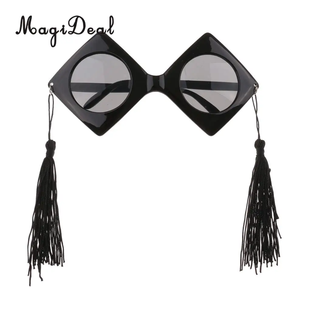 2pcs Vintage Fun Black Master Doctor Graduation Hat Design Sunglasses Tassels Party Photo Booth Glasses Fancy Dress Accessories