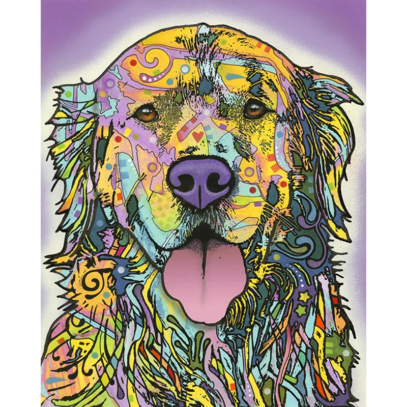 

5D square Diamond Painting Dotz Animal color dog Mosaic Diamond Puzzles wall Sticker Bedroom,restaurant ,baby home,wedding gift