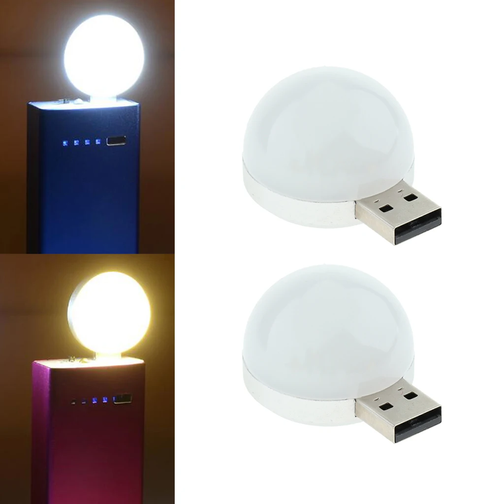 2 Pack USB LED Rounded Night Lamp for Bedroom Table Tent Reading