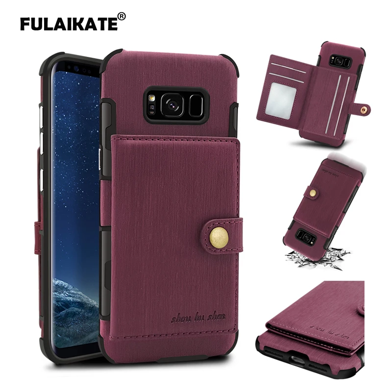 Матовый чехол FULAIKATE для Samsung Galaxy S8 с карманом карт матовый SM-G9500 Защитные чехлы