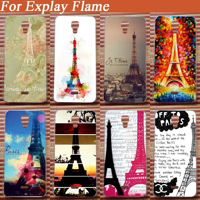 

Pattern Eiffel Tower design Colored Mobile Phone cover Case for Explay Flame diy cheap case For Explay Flame