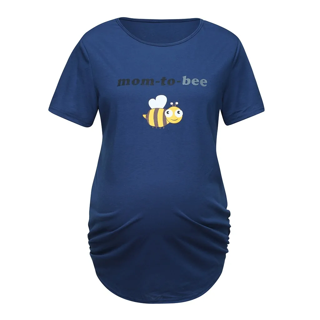 Женские рубашки для кормящих, топы для беременных и блузки, одежда для грудного вскармливания для беременных, хлопковые, с буквенным принтом, с коротким рукавом