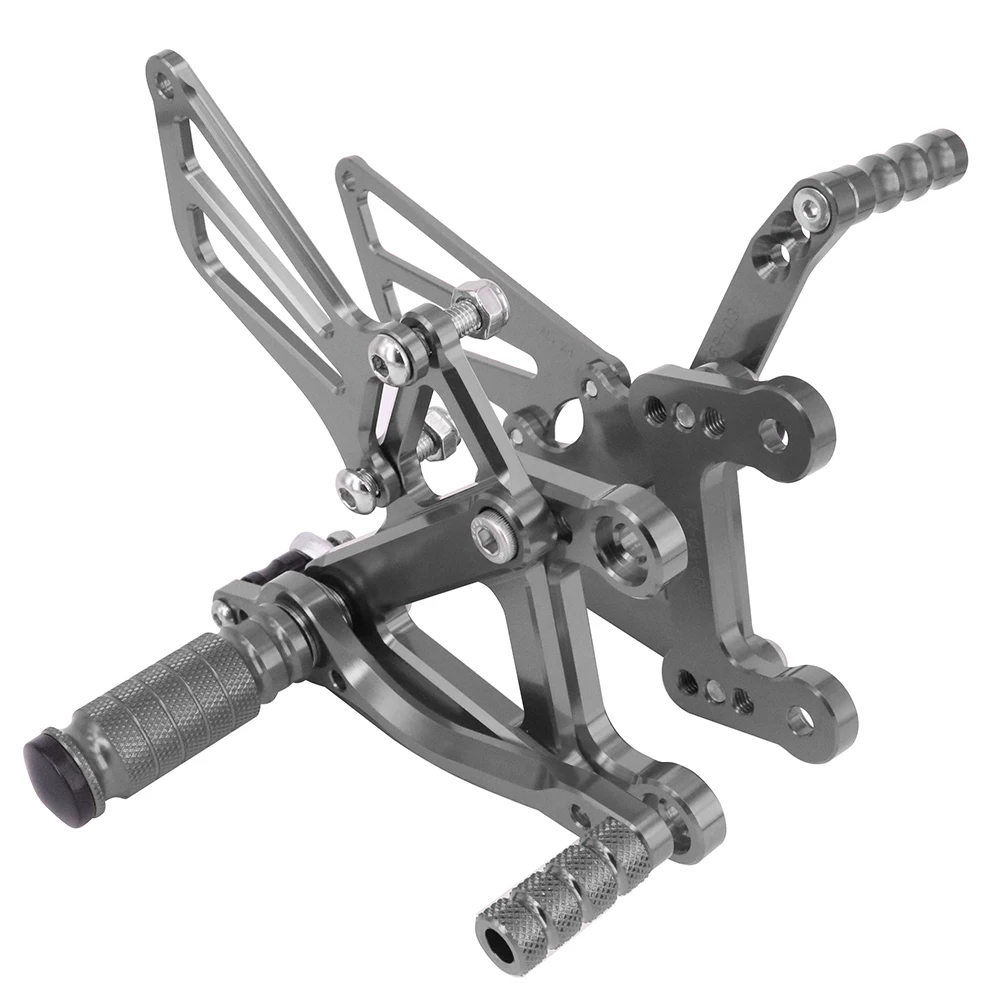 Мотоцикл алюминиевый ЧПУ Регулируемые Подножки подножки педали отдых Rearset для KAWASAKI Ninja ZX6R ZX-6R ZX 6R ZX636 2003 2004 - Цвет: titanium