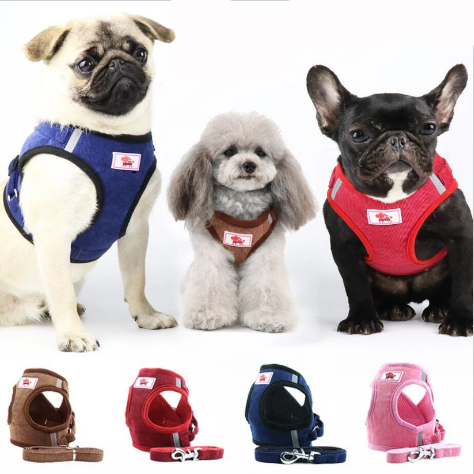 

Dog Cat Vest Harness Leash Reflective Mesh Small Puppy Harness Padded Training Pet Jacket Vest For Small Dogs Chihuahua Yorkies