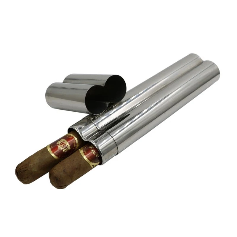 1pc NEW Stainless Steel Cigar Humidor Cigar Tube Storage Case Portable