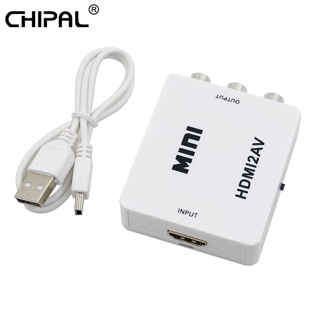 Адаптер CHIPAL Mini HDMI2AV RCA CVBS 1080P преобразователь HDMI в AV композитное видео скалер NTSC PAL