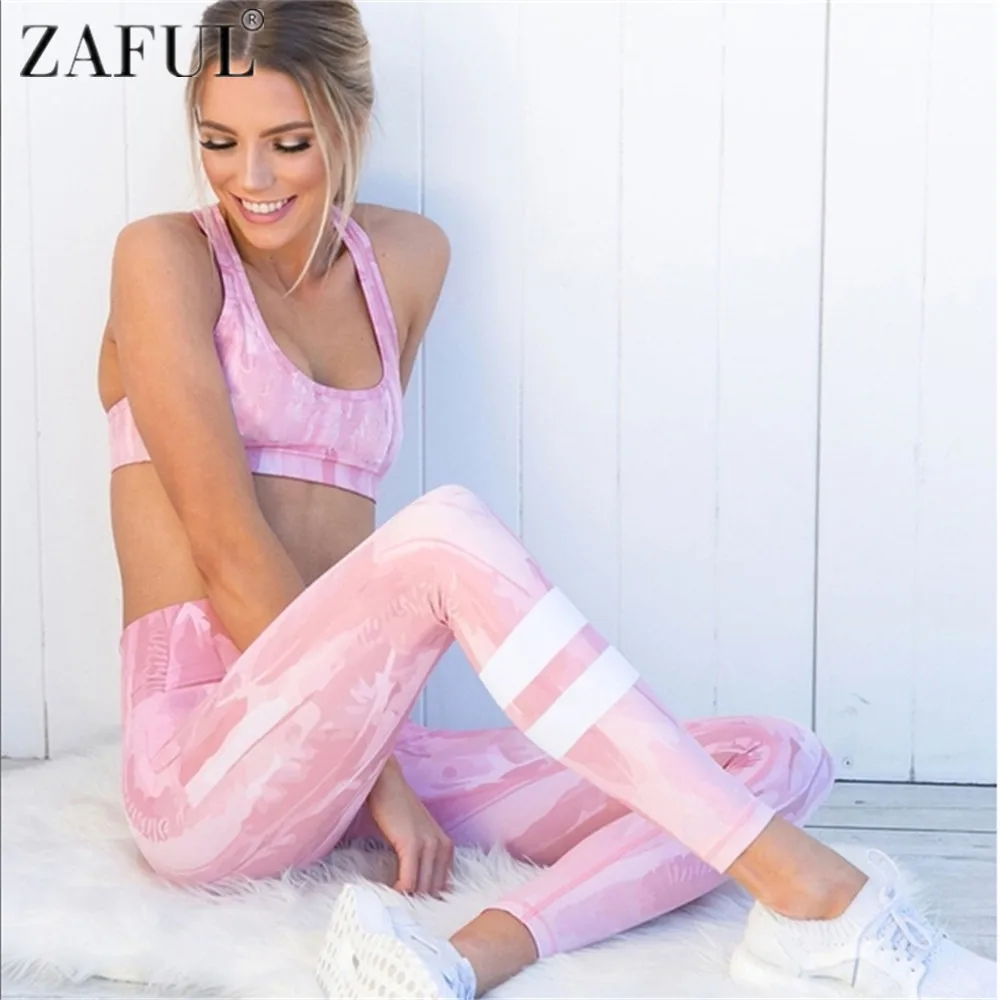 ZAFUL Women Yoga Sets Bra Pants Fitness Workout Clothing