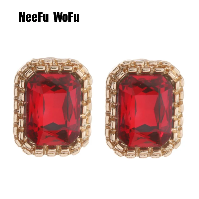 

NeeFu WoFu Drop Flash Resin Earrings Clover Big Earring Large Brinco Ear Brand Earrings Accessories Oorbellen Gift 2018