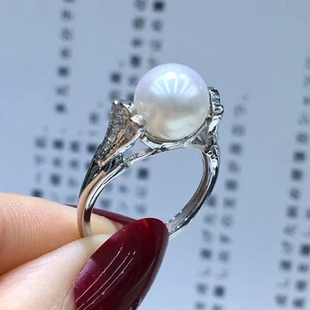 

925 Silver Free Size Adjustable Pearl Ring Settings Findings Mountings Parts for Oyster Edison Pearls Corals Jade Beads Stones