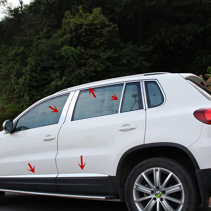 

Protected Doors /Window Glasses Decorated Mouldings For Volkswagen Tiguan 2010 11 12 13 14 15 16 2017 CA122