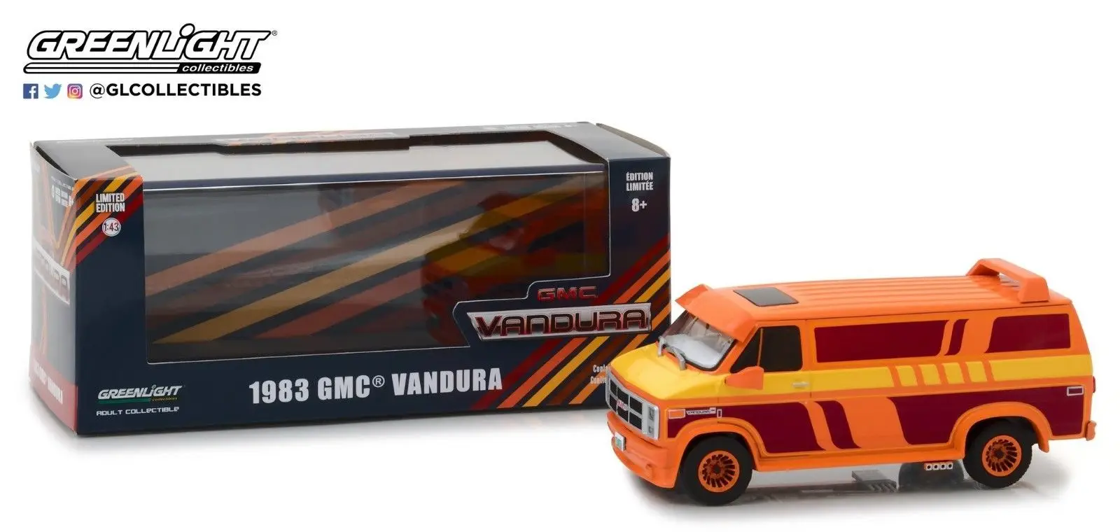 GL 1:43 1983 GMC VANDURA VAN оранжевый сплав модель автомобиля литье под давлением металлические игрушки подарок на день рождения для детей мальчиков