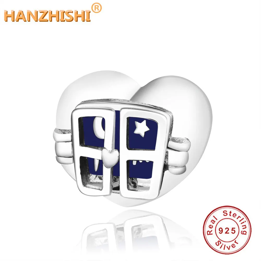 

2019 Summer Authentic 925 Sterling Silver Bead Window Heart Jewelry Fit Original Pandora Charm Bracelet DIY Women Gift Making