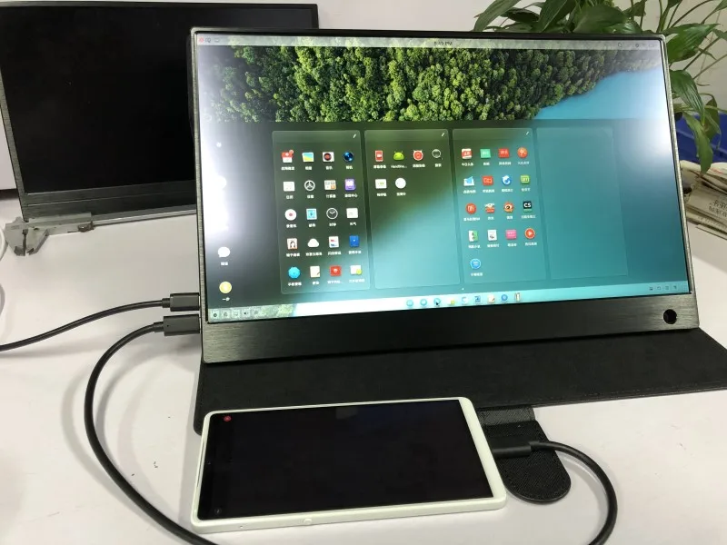 15 6 дюймов HDMI type c емкостный сенсорный монитор один кабель Поддержка huawei P20 samsung S8 S9