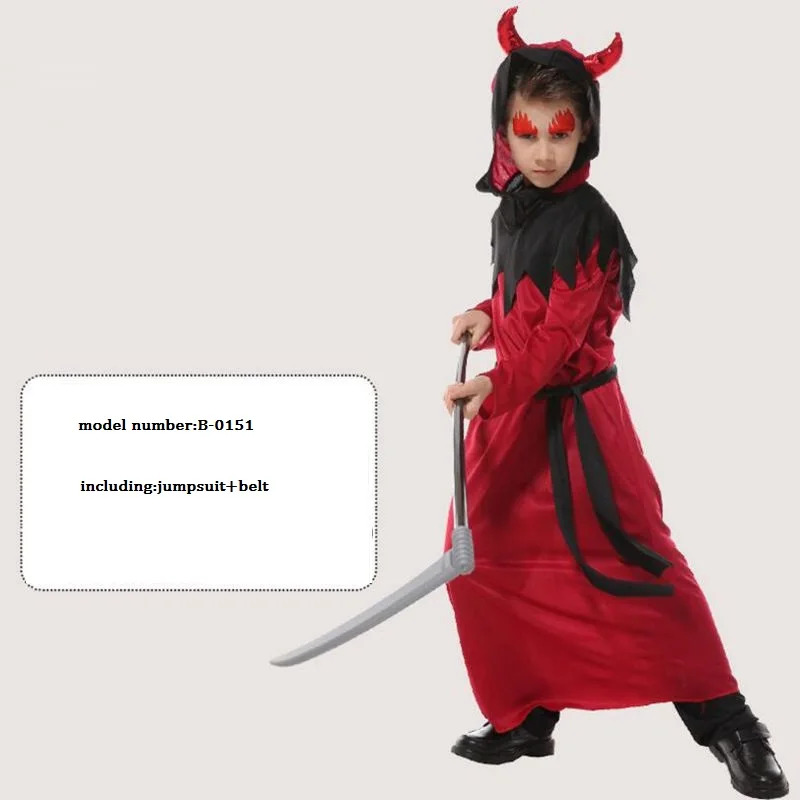 Red Devil Косплэй маскарадный костюм вампира ролевая Костюмы детская год Хэллоуин Карнавальный костюм в Лидер продаж