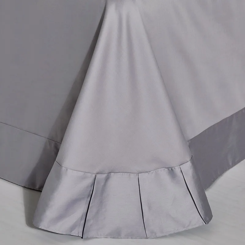 Waliicorners Gray 100%Cotton Lace Duvet Cover Bed sheet Set Embroidery Queen/King Size Bedclothes Luxury Bedding Sets Pillowcase ropa de cama 26 1.2309977