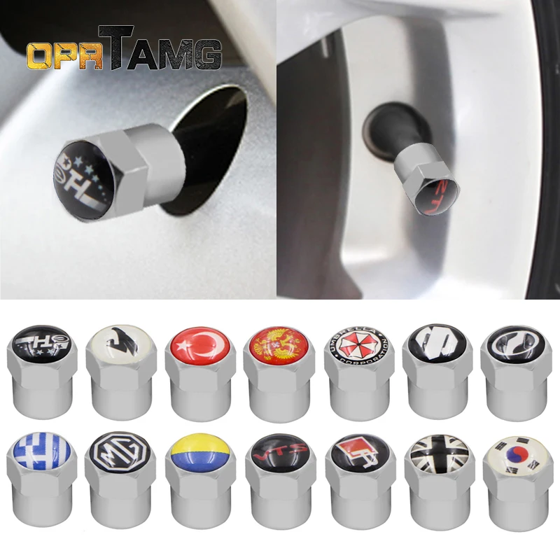 

4Pc Excellent Car Styling Universal Aluminum Car Tyre Air Valve Caps Bicycle Tire Valve Cap Car Wheel motorcycle Car Accessories