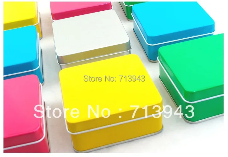 

Size:75x75x32mm/colorful square gift tin box/candy metal box/5 colors tin box/food tin can/food container