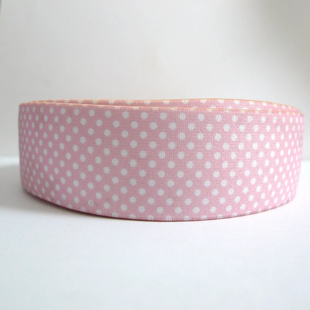 12 Meters 35mm 1.4" Sublimation Printing Baby Pink Polka Dots Polyester ...