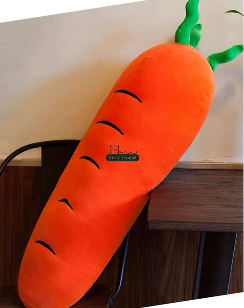 Dorimytrader New Lovely Soft Cartoon Carrot Plush Pillow Simulated Anime Carrots Cushion Doll Vegetables Toy 39inch 100cm DY61728 (9)