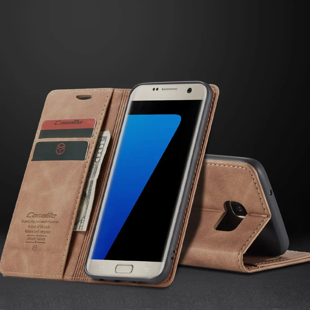 CaseMe Phone Case For Samsung Galaxy S7 edge Luxury Credit Card Stand Magnetic Leather Flip Cover For Samsung S9 S8 S8 Plus