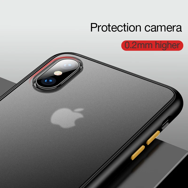 CAFELE Case for iPhone X Xr Xs Max 7 8 Plus Soft + PC Hard Cover Ultra Thin Transparent Shining Case for iPhone Full Cover Shell