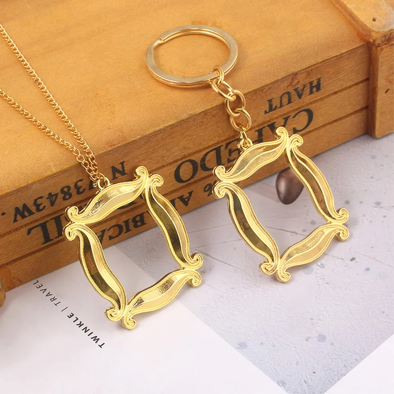 

Friends Monica Geller's Door Frame Keychains Yellow Color Square Pendant Jewelry For Man Car Woman Gift