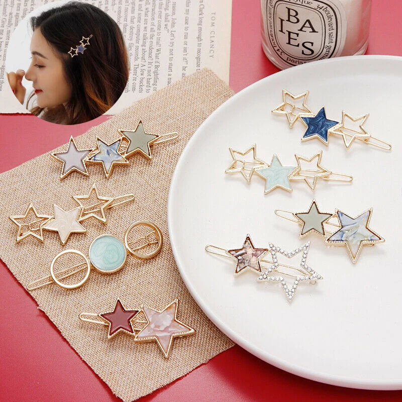 

2019 Elegant Women Star Hair Clip Headwear Hair Ornament Headband Hairpin Barrette Fashion Hair Accessories Hair Pins 