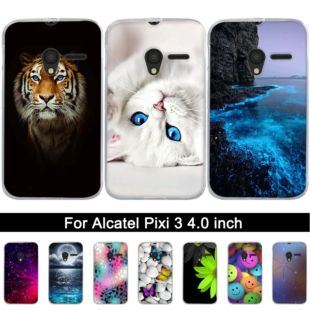 

Soft Silicone Case for Alcatel One Touch Pixi 3 4.0 inch Printed TPU Cover for Alcatel Pixi3 4013 4013D 4013X 4050 4050D Shells