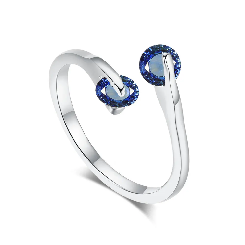 ZHOUYANG обручальное кольцо для женщин, классическое элегантное двойное кольцо с кубическим цирконием, розовое золото, модное ювелирное изделие, подарок ZYR007 - Цвет основного камня: WhiteGold Blue