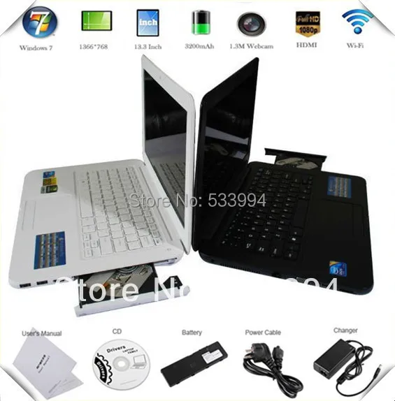 2013 Wholesale 13.3 inch oem cheap laptop prices in germany with dvd