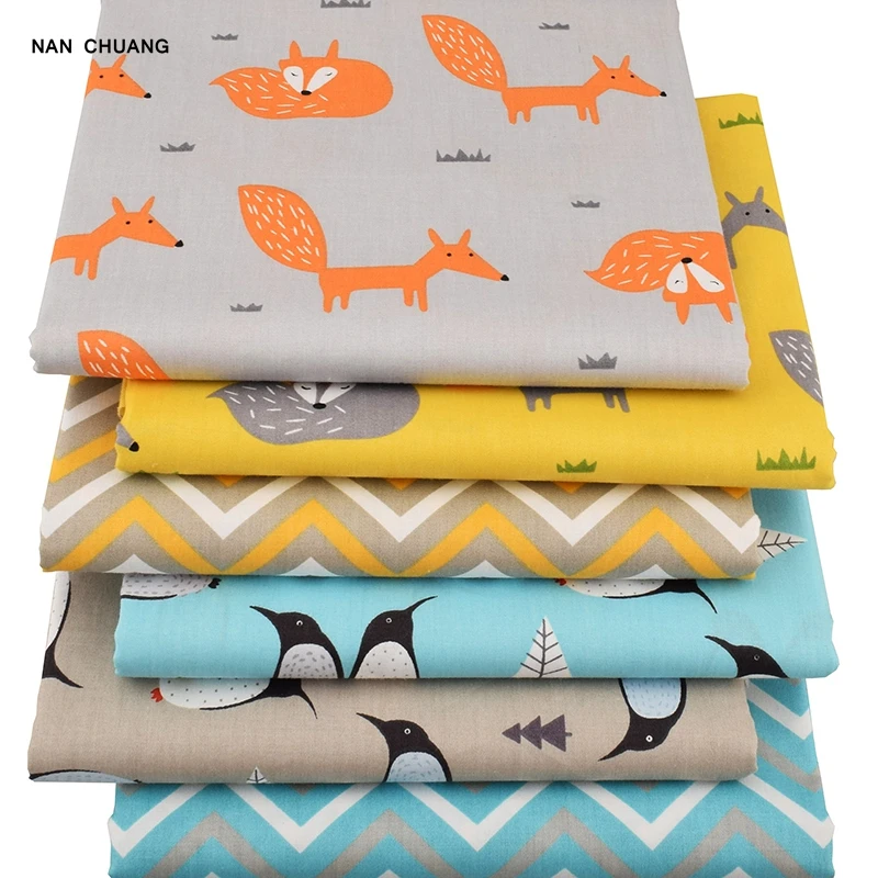 Nanchuang Fox, 6 шт./лот, Лоскутная хлопковая ткань для детей и малышей, кукольный чехол, постельные принадлежности, сделай сам, шитье, стеганное одеяло, жировые кварталы, материал