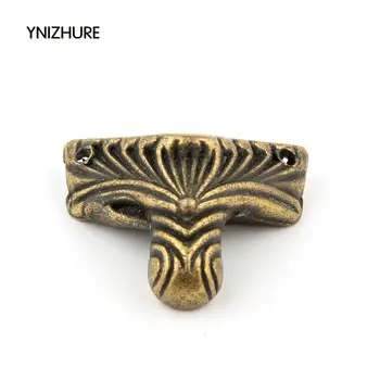 

YINZHURE 30pcs 22*31mm Vintage wooden box four sides feet corners Antique Bronze Pattern Carved jewelry box Decorative corner