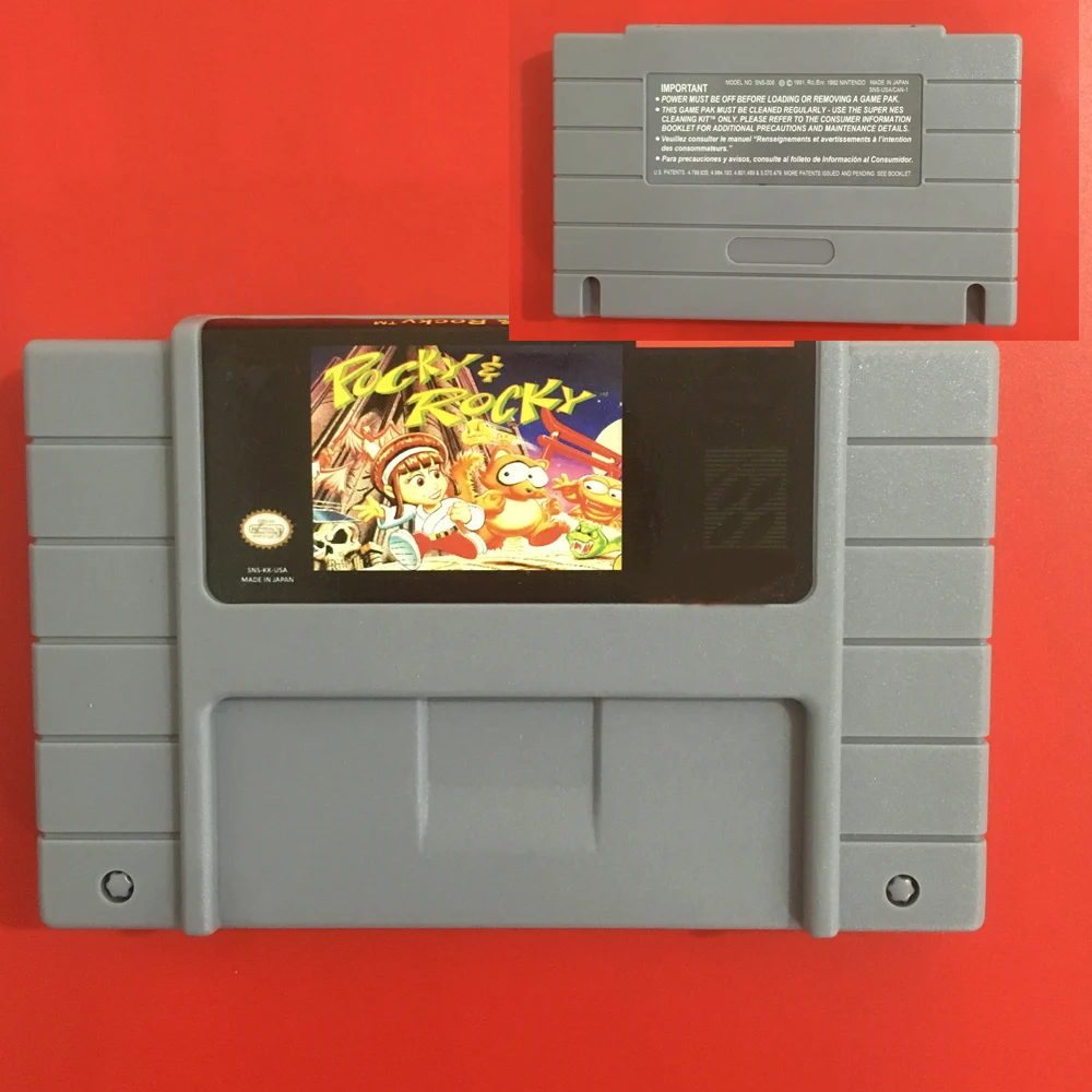 

Pocky & Rocky 16 Bit NTSC Big Gray Game Card For USA Version Game Player