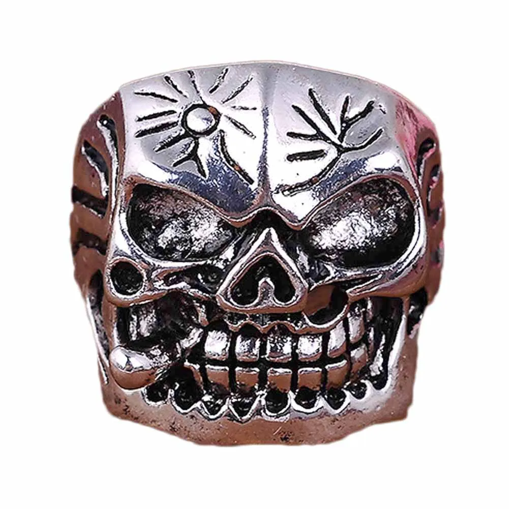 

2017 New Skull Ring Stainless Alloy Punk Exaggerated Jewelry Fashion Men's Ring