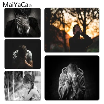 

MaiYaCa Hot Sales A man with a sad face DIY Design Pattern Game mousepad Size for 18x22cm 25x29cm Rubber Mousemats