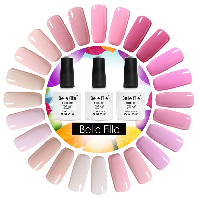 

Belle Fille Pink Red Lucky Color UV Gel Nail Polish Soak Off Long Lasting Gel Varnish Gel Polish Hybrid Gel Lak