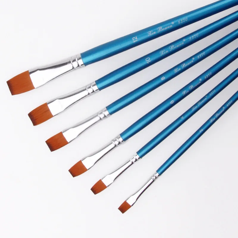 

6PCS/SET Two-color nylon wool high-quality wooden brush pole watercolor brush art and painting supplies