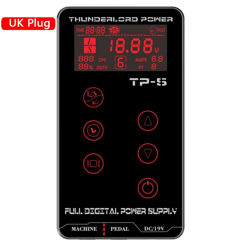 UK Plug Professional Tattoo power сенсорный экран обновление TP-5 цифровой умный ЖК-дисплей макияж двойной татуировки источники питания набор боди искусство Высокое качество - Цвет: UK Plug